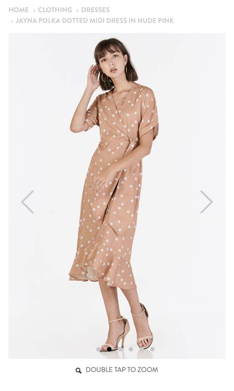 Tcl The Closet Lover Jayna Polka Dotted Midi Dress In Nude Pink Women