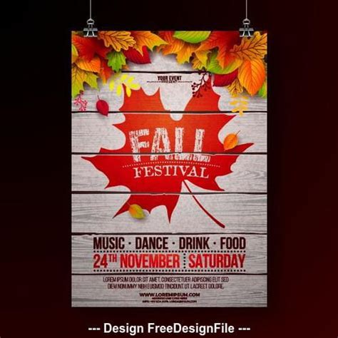 Fall Festival Party Flyer Template Vector Eps Uidownload