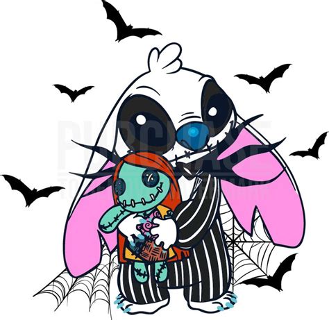 Stitch X Jack And Sally Svg, Stitch Svg, Jack And Sally Svg, Halloween ...