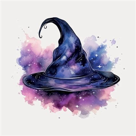 Mystical Galaxythemed Wizard Hat Premium AI Generated Vector