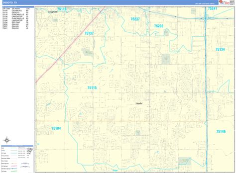 DeSoto Texas Wall Map (Basic Style) by MarketMAPS - MapSales