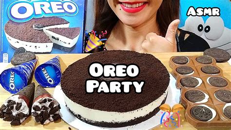 Asmr Oreo Party Cheesecake Ice Cream Cones Chocolate Mukbang 먹방