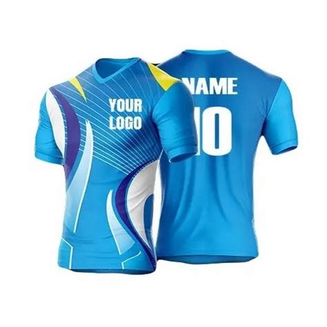 Blue Polyester Mens Custom Print Sports T Shirt Packaging Type Packet