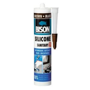 Etansant BISON 280ml Silicon Sanitar MARON Bison Izolanti Siliconici