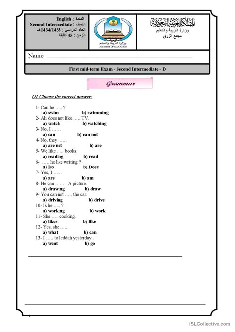 Beginners Test Of Basic Knowledge Ge English ESL Worksheets Pdf Doc