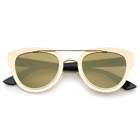 Modern Laser Cut Metal Crossbar Sunglasses Zerouv