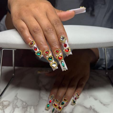 BEGINNER NAIL TECH On Instagram Blinged Out Xmas Settt Inspo