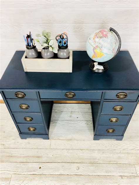 Custom Navy Blue Desk | website