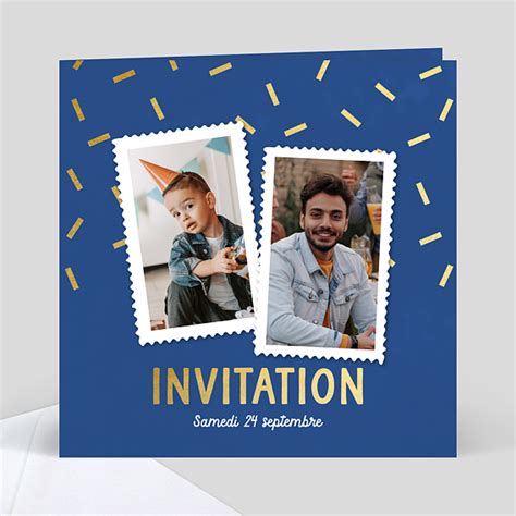 Invitation Anniversaire Adulte Paillettes Plats Popcarte