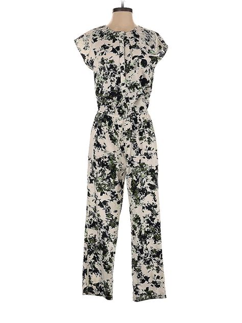 Ranna Gill 100 Polyester Floral Multi Color Black Jumpsuit Size S 81