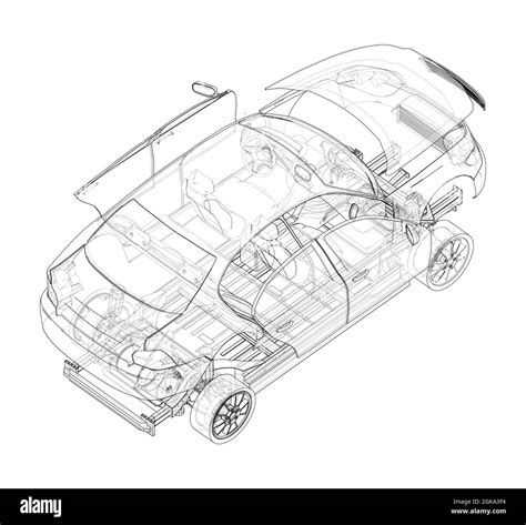 Assembling Electric Car Vector Stock Vector Image Art Alamy