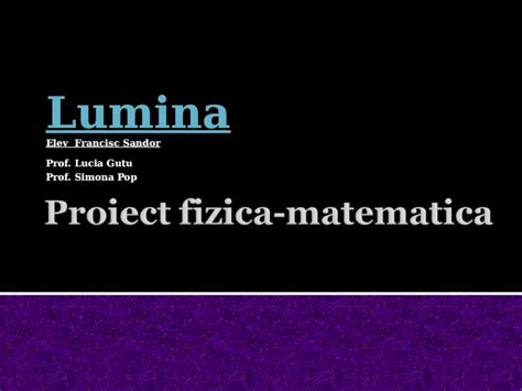 PPT Proiect Fizica Matematica DOKUMEN TIPS