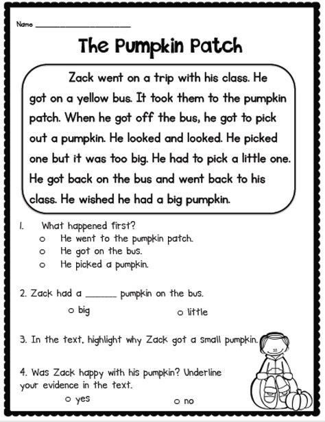 Short Story Summaries For 1st Graders