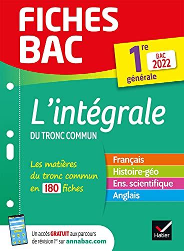 L Int Grale Du Tronc Commun Re G N Rale Nouveau Programme De Premi Re