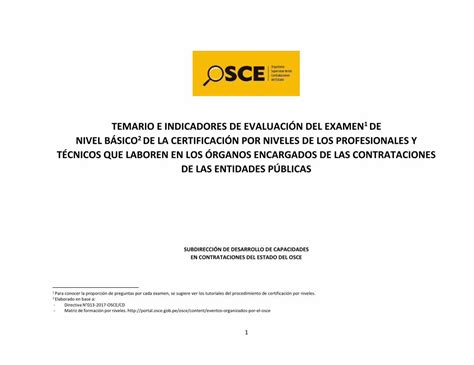 PDF TEMARIO E INDICADORES DE EVALUACIÓN DEL portal osce gob pe osce