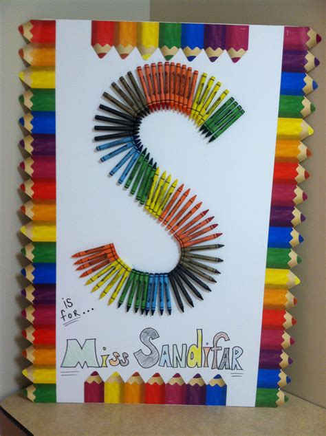 Crayon Art In Front Of My Crayon Themed Classroom Front Door Art