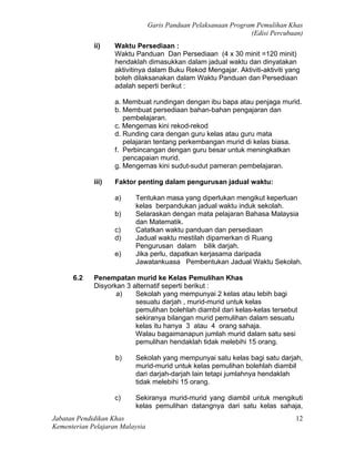 Garis Panduan Pelaksanaan Program Pemulihan Khas Pdf