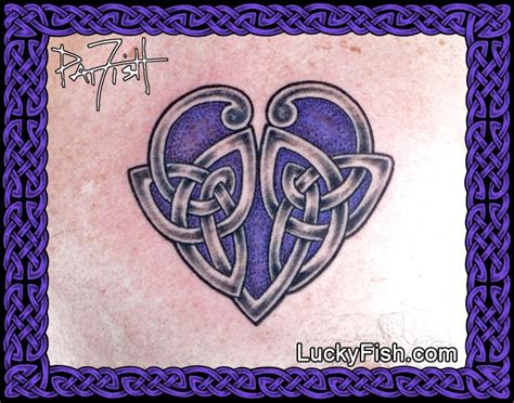 Loyal Celtic Heart Tattoo with Triquetra Design — LuckyFish, Inc. and ...