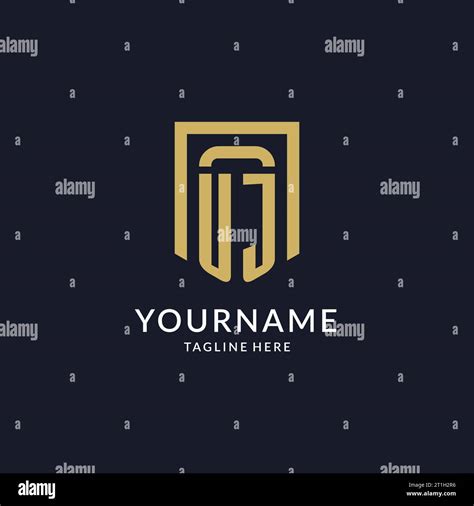 UJ logo initial with geometric shield shape design style vector graphic Stock Vector Image & Art ...