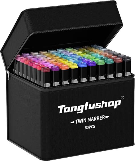 Tongfushop 80 Colored Marker Set Colouring Pens Marker Set For Adults