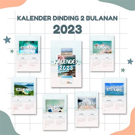 Jual 2 Bulanan Kalender 2023 Kalender Dinding 2023 Spiral Kalender Klem Custom Aesthetic Kpop