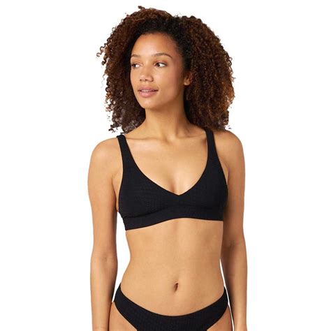 Rip Curl Custom Rib Halter Bikini Top Black Dressinn