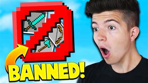 THESE ITEMS ARE BANNED Minecraft Bedwars Challenge YouTube