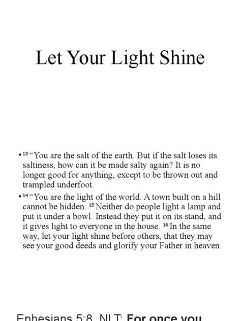 Let Your Light Shine | PDF | God | Theology