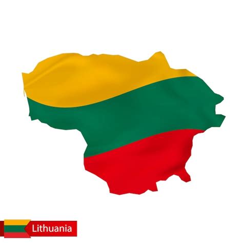 Premium Vector Lithuania Map With Waving Flag Of Lithuania