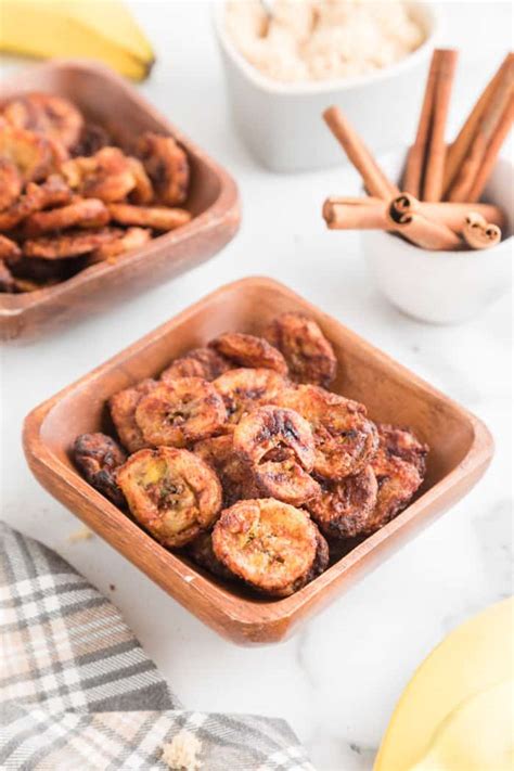 Easy Air Fryer Banana Chips Recipe With Cinnamon Clean Eating Kitchen