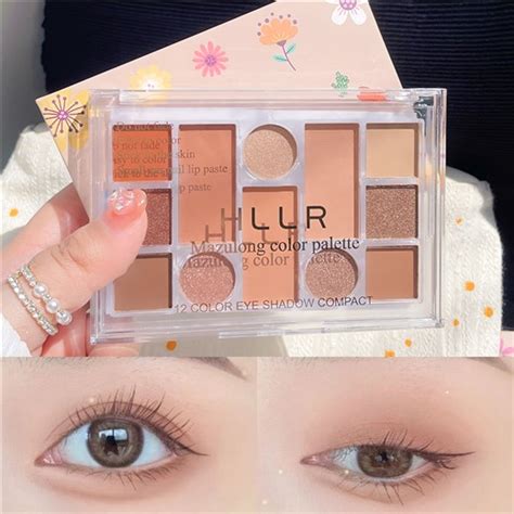 Hllr Color Eye Shadow Plate Earth Milk Tea Bright Pearlescent Matte