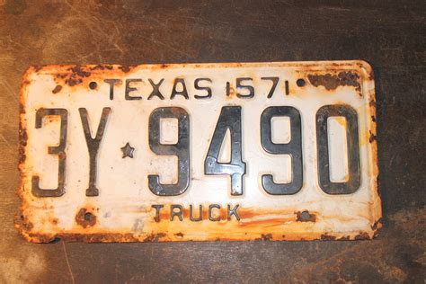 License Plates Vintage Texas Plate 1957 by RecycledSalvage