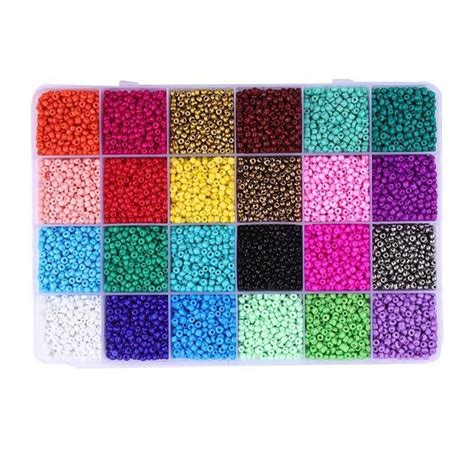 12000pcs 3mm Glass Seed Beads 24 Colors Loose Beads Kit Bracelet Beads