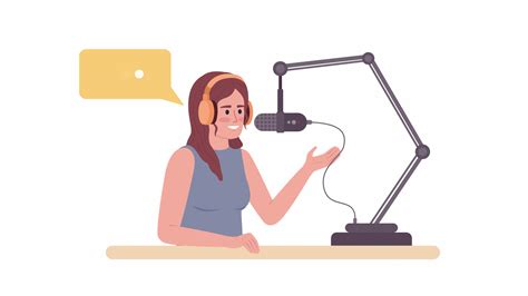 Animated Running Personal Podcast Female Radio Host With Recording