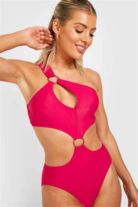 Womens O Ring Cut Out Swimsuit Boohoo Uk