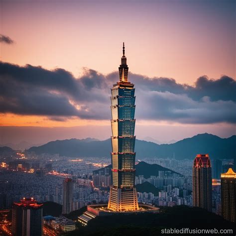 Taipei 101 Building Clings Prompts Stable Diffusion Online