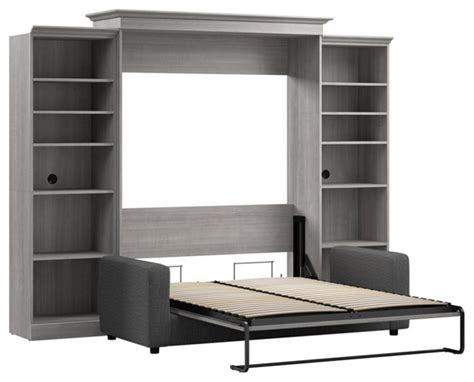 Bestar Versatile Engineered Wood Queen Murphy Bed With Sofa