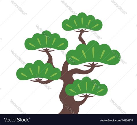 Pine tree japanese traditional expression Vector Image