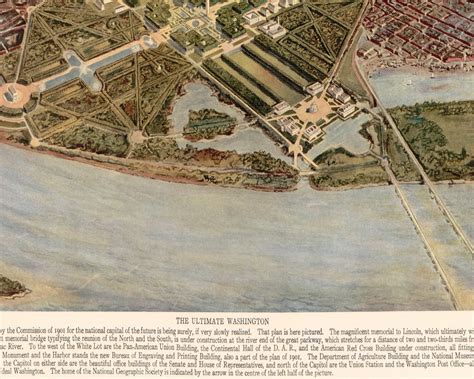 Washington Dc 1915 Bird S Eye View Map Fine Art Print Etsy