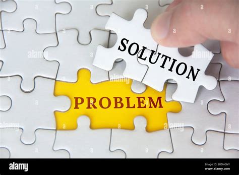 Solution to a problem text on jigsaw puzzle. Problem solving concept ...