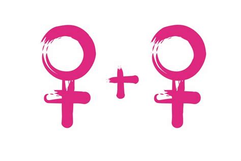 Lesbian Symbol Two Pink Female Sex Symbols