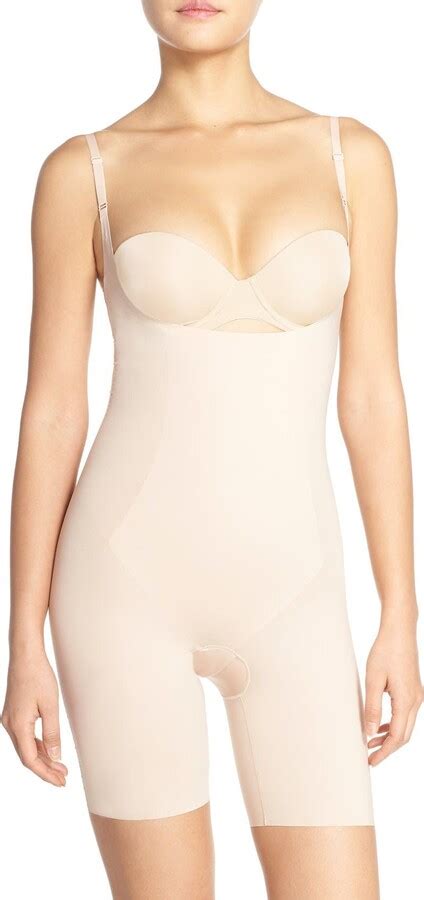 Spanx Thinstincts® Open Bust Mid Thigh Bodysuit Shopstyle Shapewear