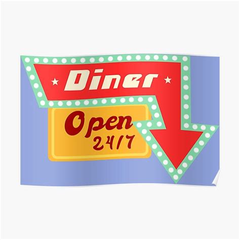 Retro Diner Sign Vintage Diner Poster For Sale By Discodaisyy