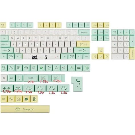 Touches Xda Keycaps Pbt Mignon Jeu De Keycaps Anime Japonais Dye