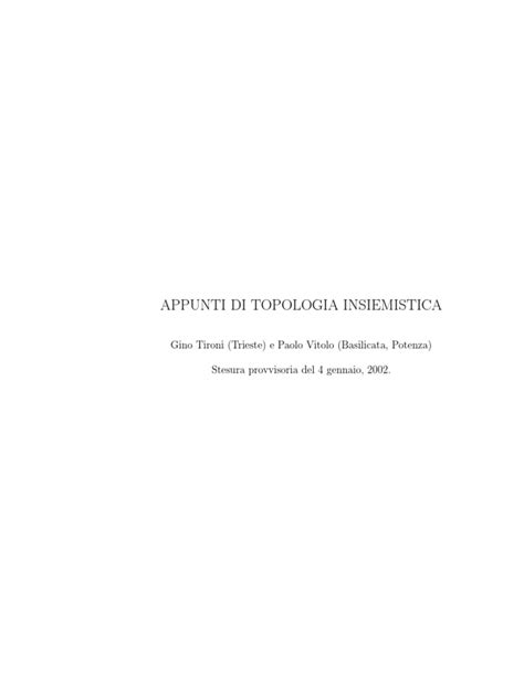 PDF Appunti Di Topologia Insiemistica 133 Pag DOKUMEN TIPS