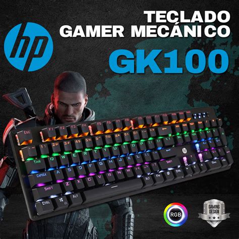 Ripley TECLADO GAMER MECÁNICO HP GK100 LED RGB QWERTY ANTI GHOSTING