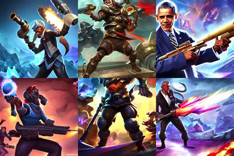 Barrack Obama Wielding A Bazooka League Of Legends Stable Diffusion