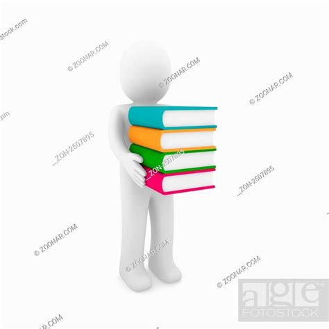 3d Human Book Paper Learn Read Pink Blue Stock Photo Picture And