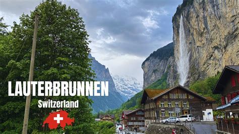 Lauterbrunnen Beautiful Rainy Walking Tour In Lauterbrunnen