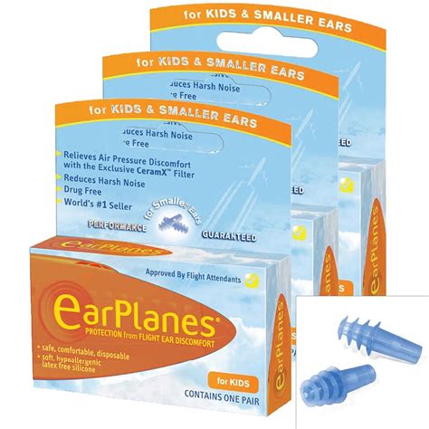 Earplane Kids Smaller Ears Earplugs Protection (3 Pairs): Amazon.co.uk